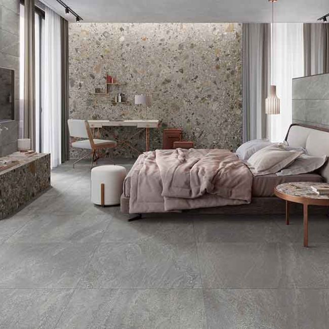 sol en vinyle imitation carrelage